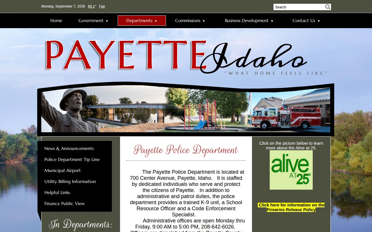 Payette Police source for Payette arrest records